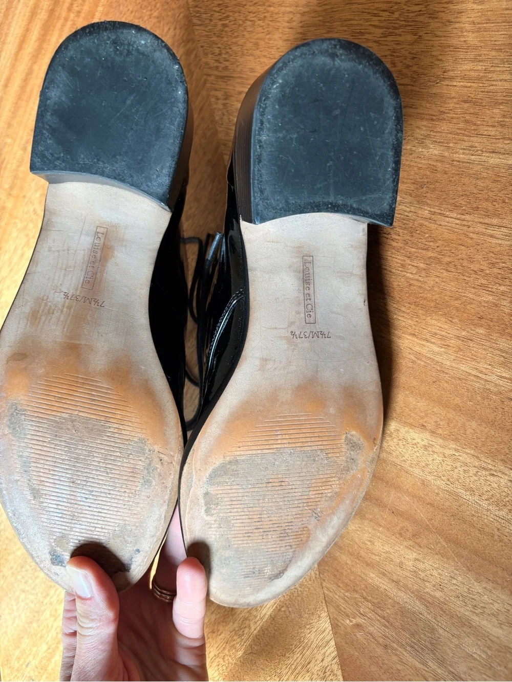 Louise et Cie Black Patent Lace-Up Oxfords